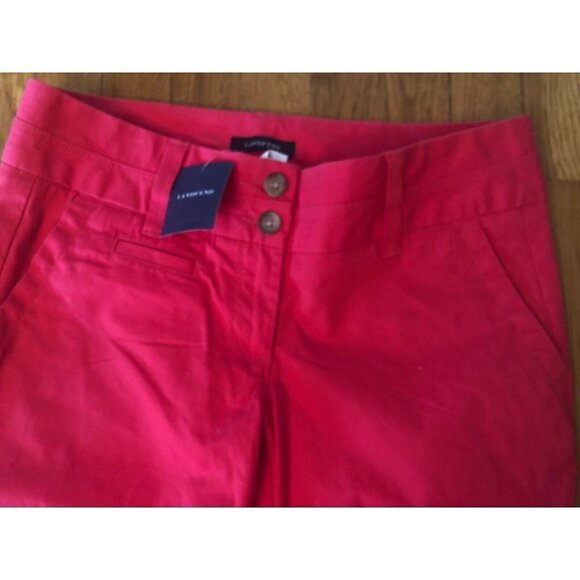 NWT Lands End Womens Petite Size 6P Weekend Chino Crop Pants Cherry - Picture 2 of 4